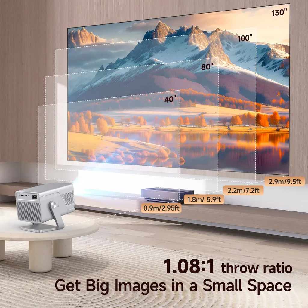 Projecteur Vidéo X7-EU Résolution Native 1080P Support 8K avec Prise UE