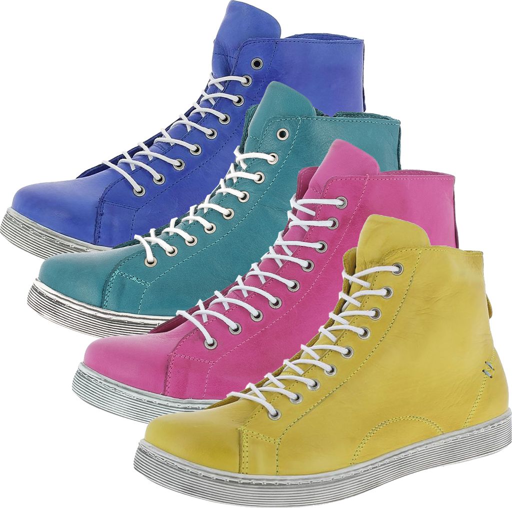 Andrea Conti Damen Sneaker High Top Schnürboots 0341500 , Größe:41 EU, Farbe:Grün