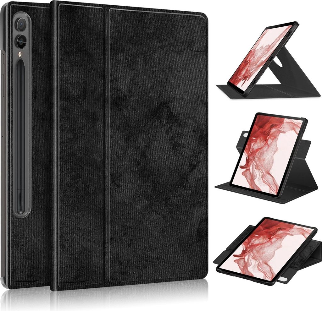 Für Samsung Galaxy Tab S10 FE / S9 u. FE 360 Grad Kunstleder Hülle Tablet Tasche