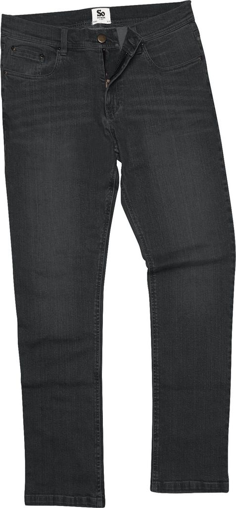AWDis So Denim Herren Jeans Leo gerader Schnitt RW3947 (38L) (Schwarz)