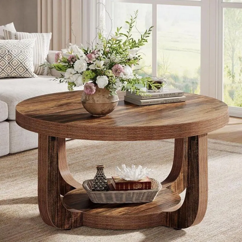 Table basse anti-rayures pour petit salon encombré style industriel - 2