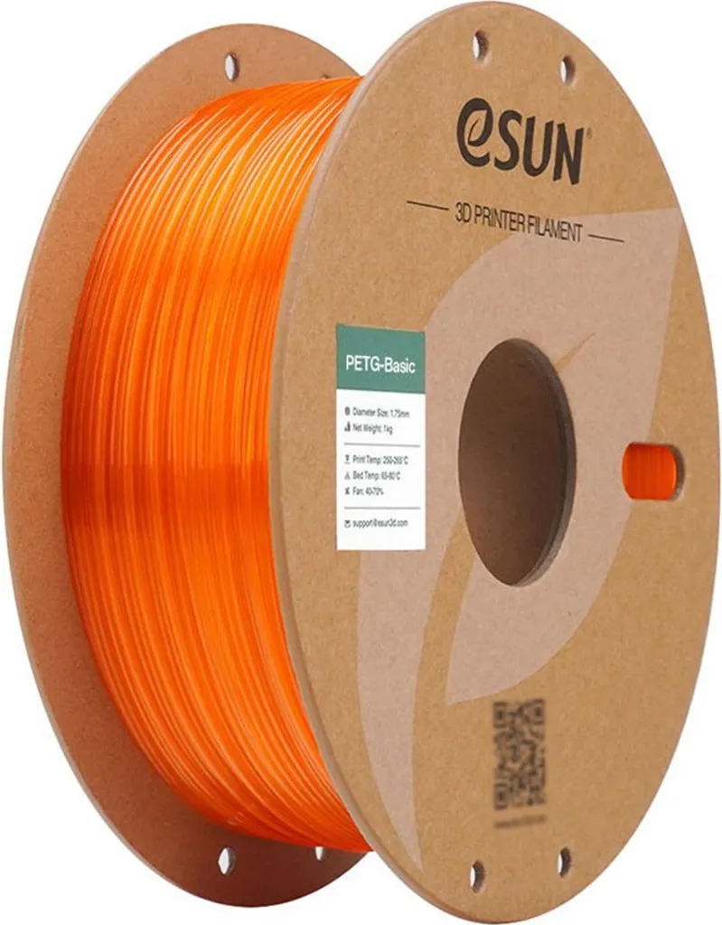 eSUN PETG Arancione Trasparente 1kg - Filamento per Effetti Luce 3D
