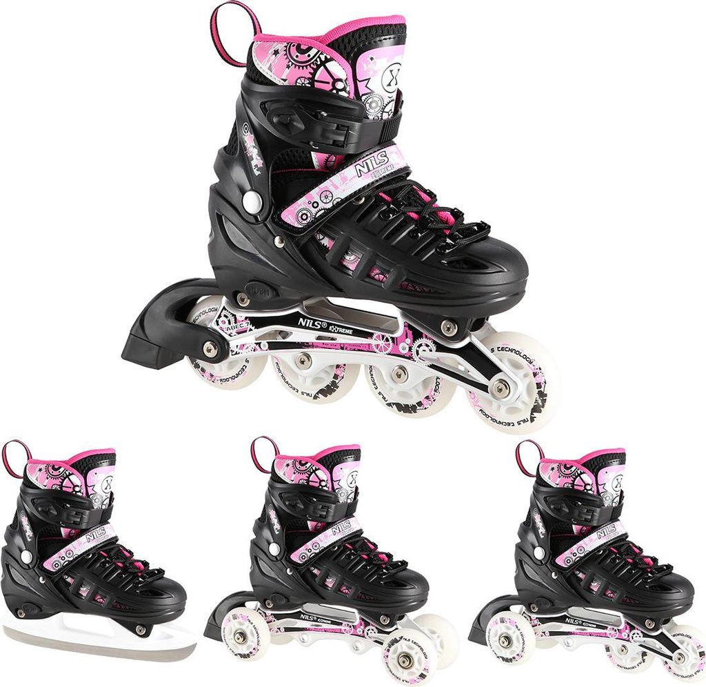 Nils Extreme Verstellbare 4-in-1 Inline-/Eislaufschuhe mit Produktbild 