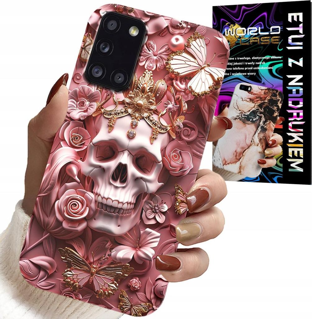 Hülle Für Samsung Galaxy A31 - Feminine, Trendige Designs, Totenkopf Mit Rosen