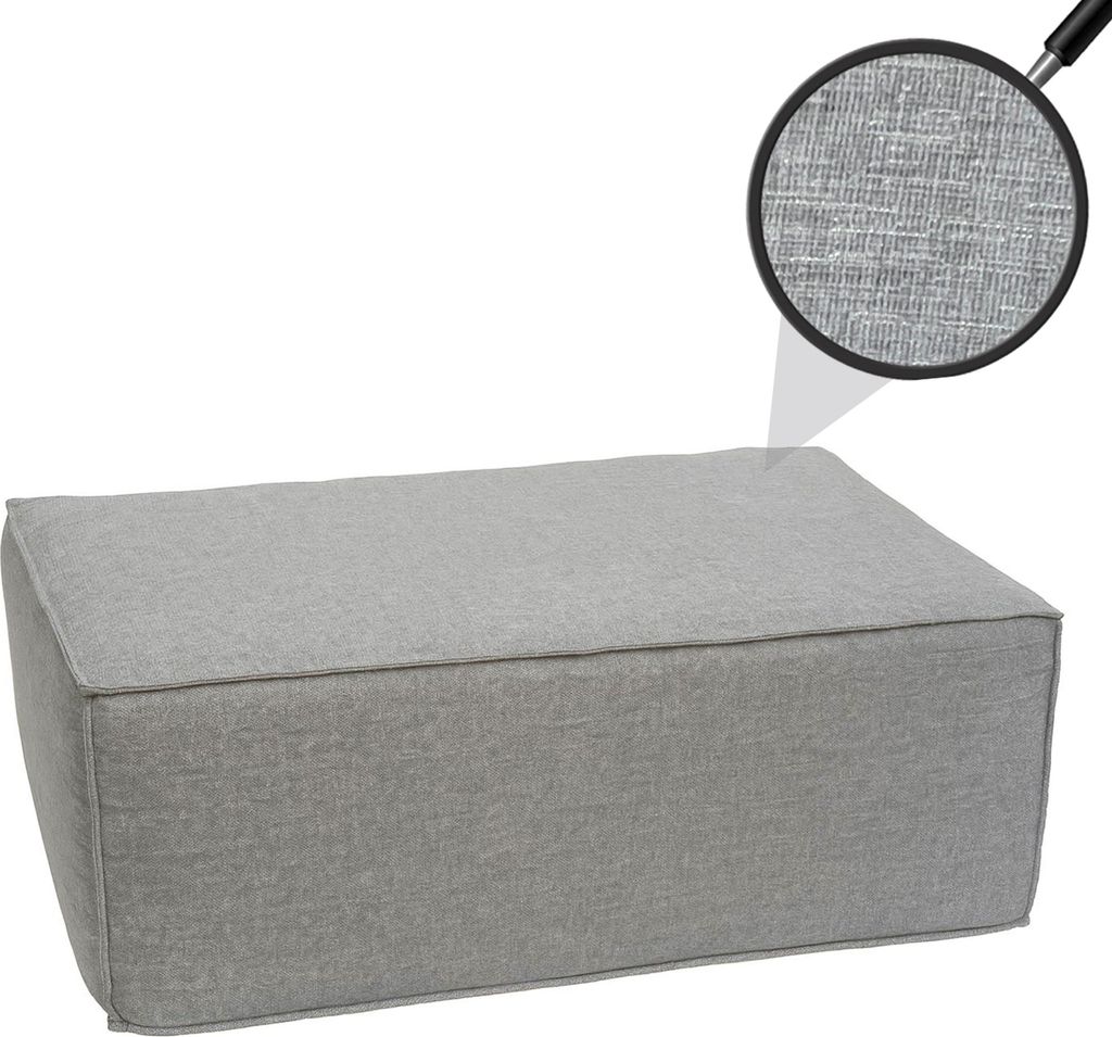 Ottomane/Zubehör für Sofa HWC-O54, Hocker Fußablage Recamiere Chaiselongue, Stoff/Textil 300g/m² 38x97x70cm hellgrau