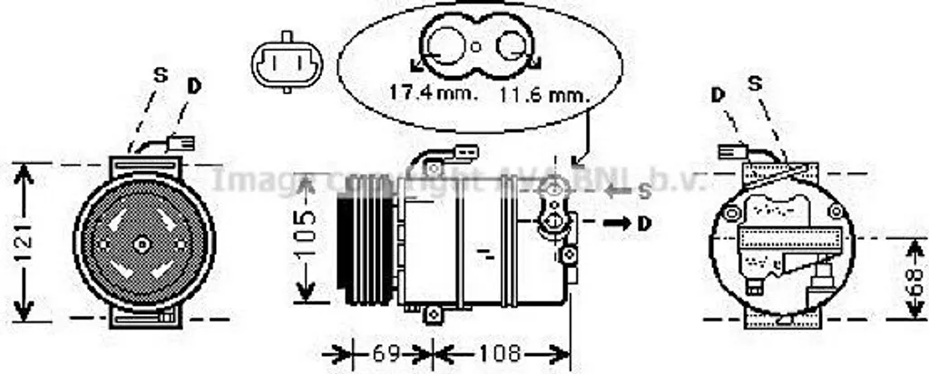Compresseur de Climatisation PRASCO OLAK316 robuste et silencieux 12V
