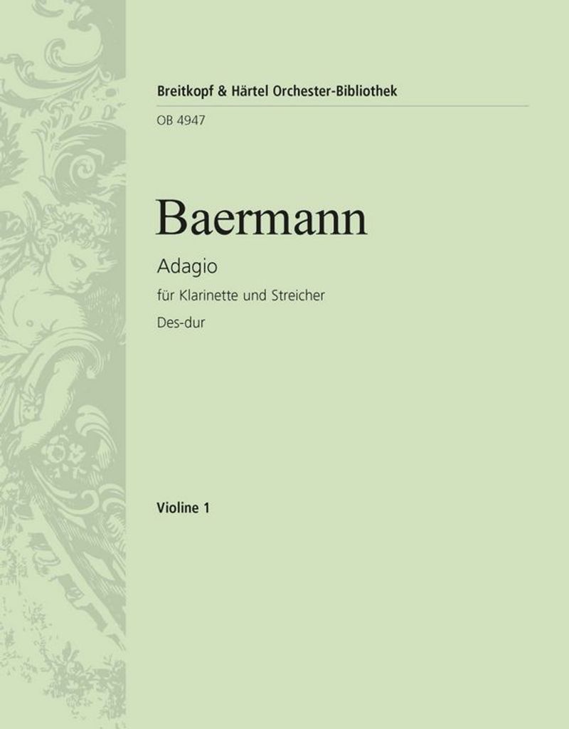 Adagio Des-Dur für Klarinette und Streichorchester Violine 1
