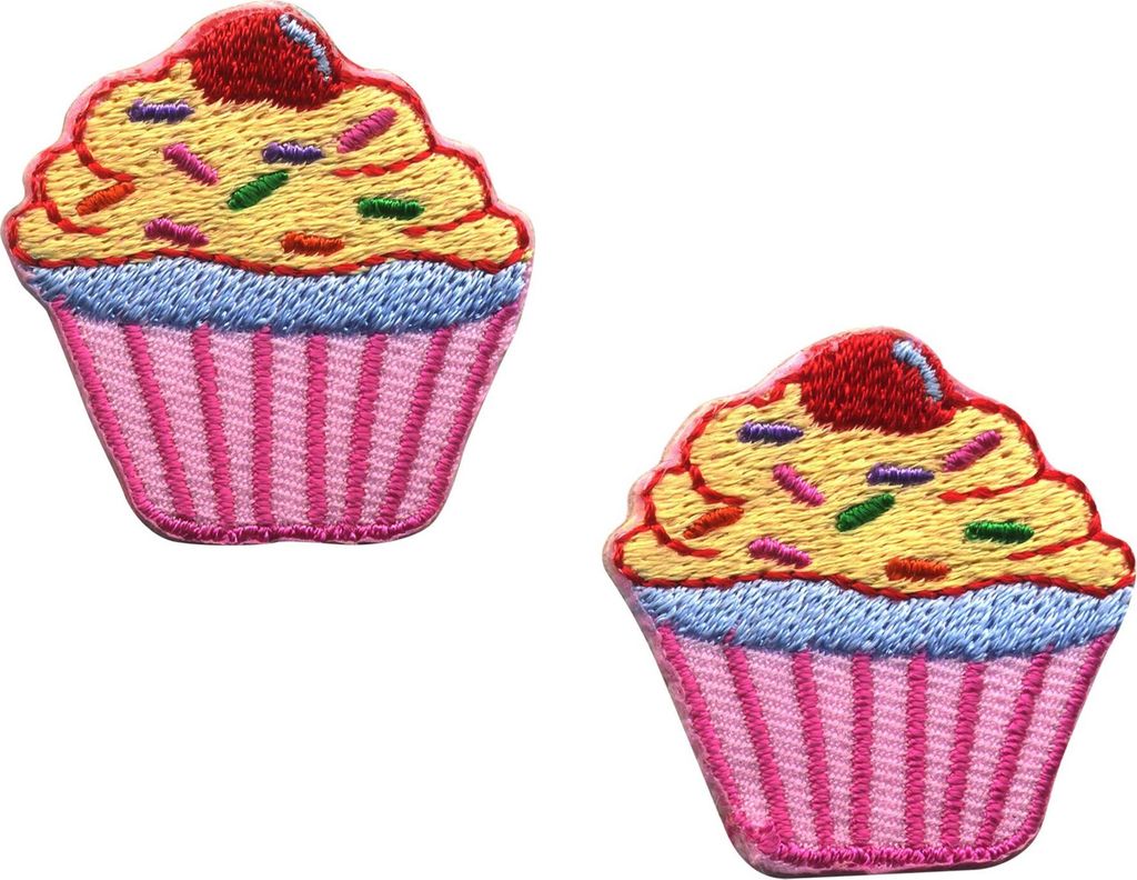 Aufnäher - Muffin - pink - 2er Set - Patch