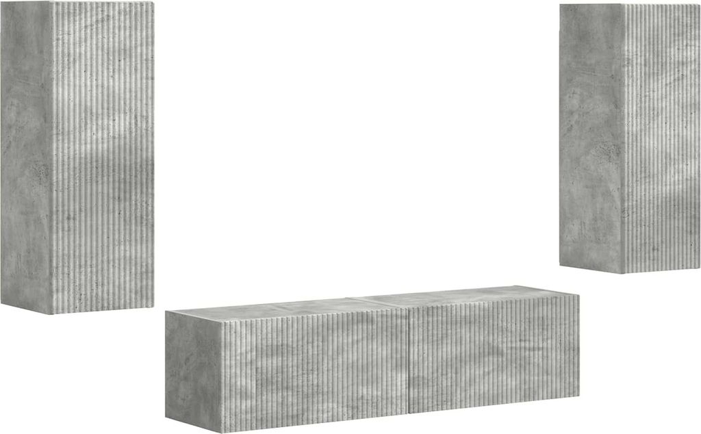 TV-Schrankset Wandmontiert 2 pcs Beton Grau Holzwerkstoff