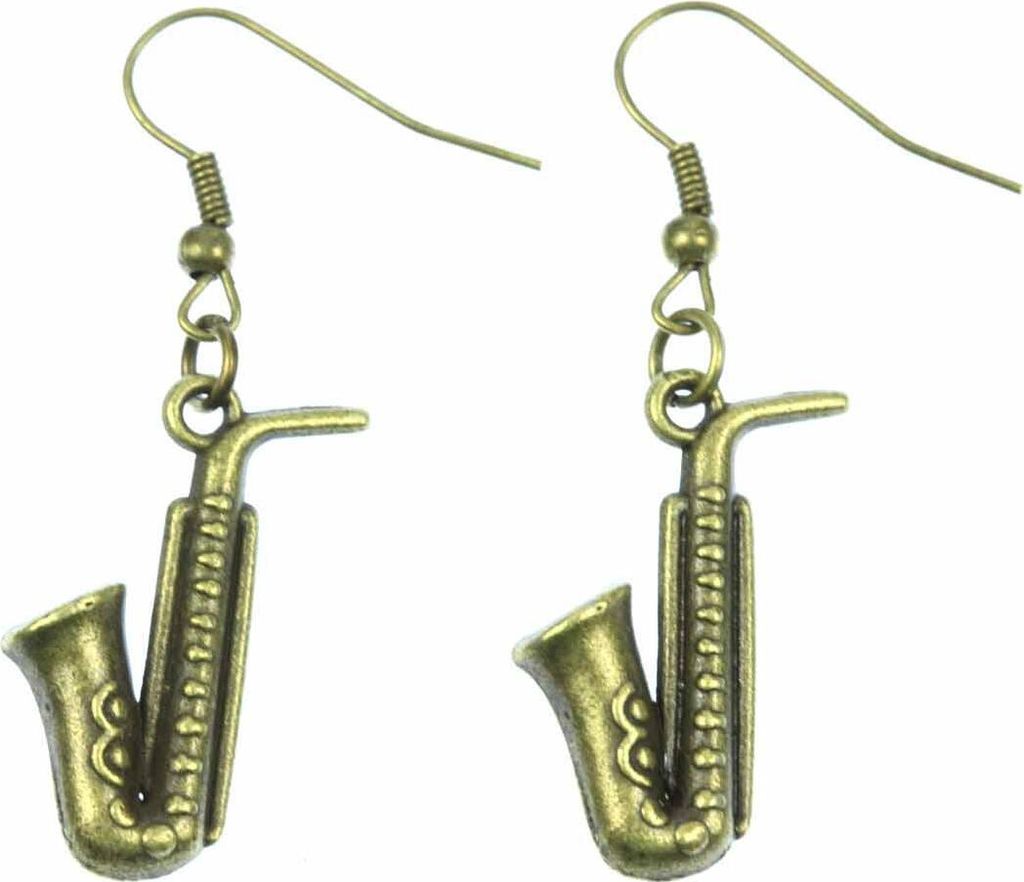 Saxofon Ohrringe Miniblings Hänger Saxophon Musik Sax Instrument Jazz Bronze
