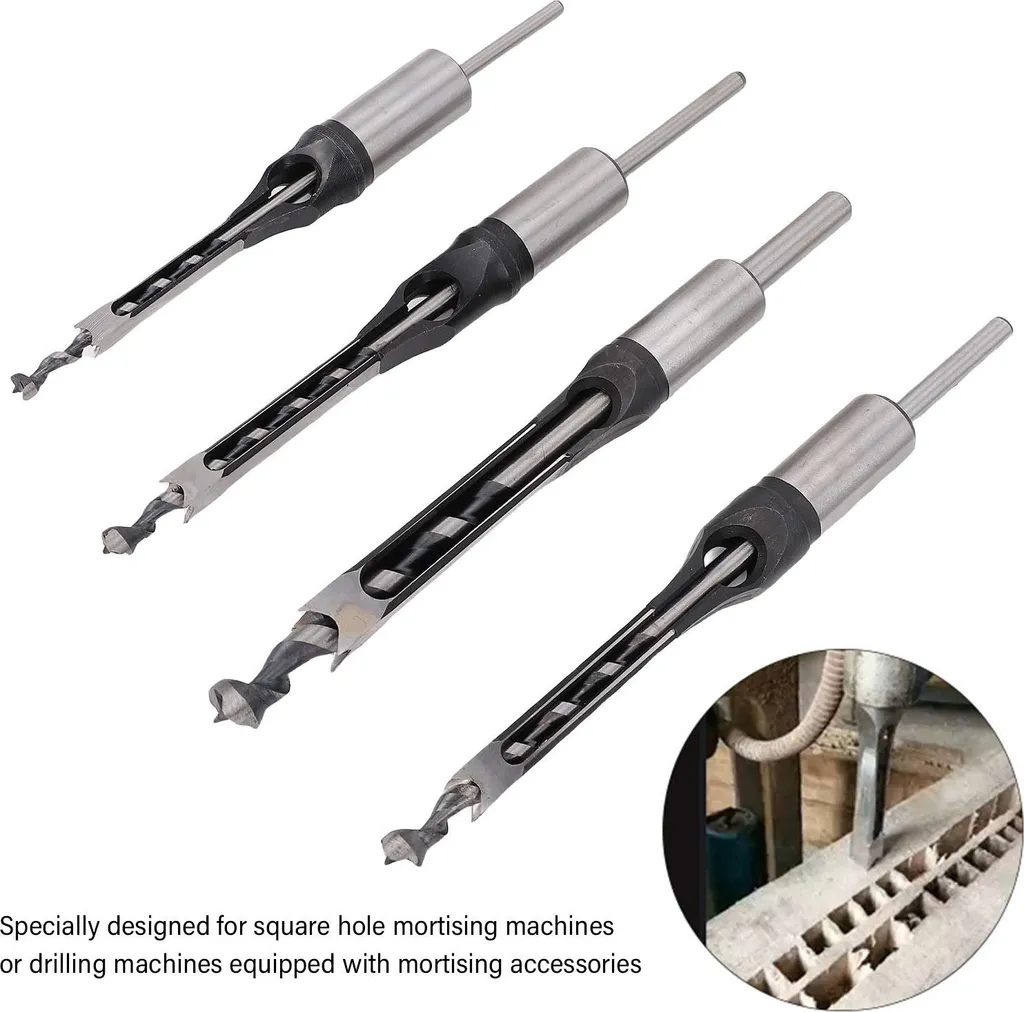 Foret Carré Anti-Éclats pour Assemblages Bois Parfaits - Kit de 4 PCS - 17