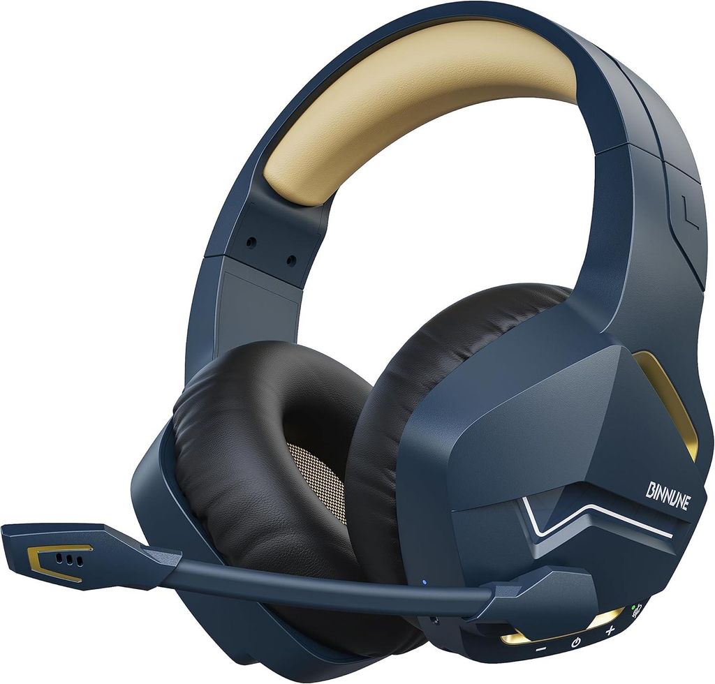 Kabelloses Gaming Headset mit 2.4G & Bluetooth, 120h Akku, Mikrofon, Low-Latency & Multiplattform-Kompatibilität