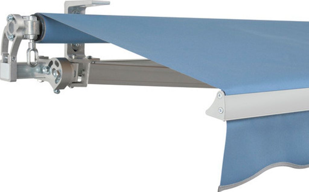 SOLUNA Gelenkarmmarkise Concept 4x2 Stoff Dessin 8204 Gestell Silber E6EV1 eloxiert Antrieb links inkl. Kurbel