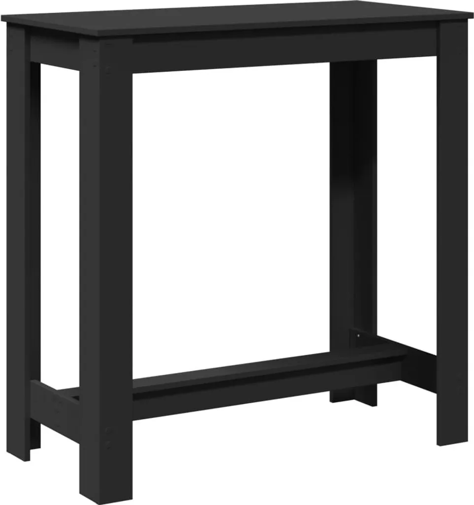 Tavolo Alto Cucina Nero 102cm vidaXL | Mobile Bar con 3 Scaffali