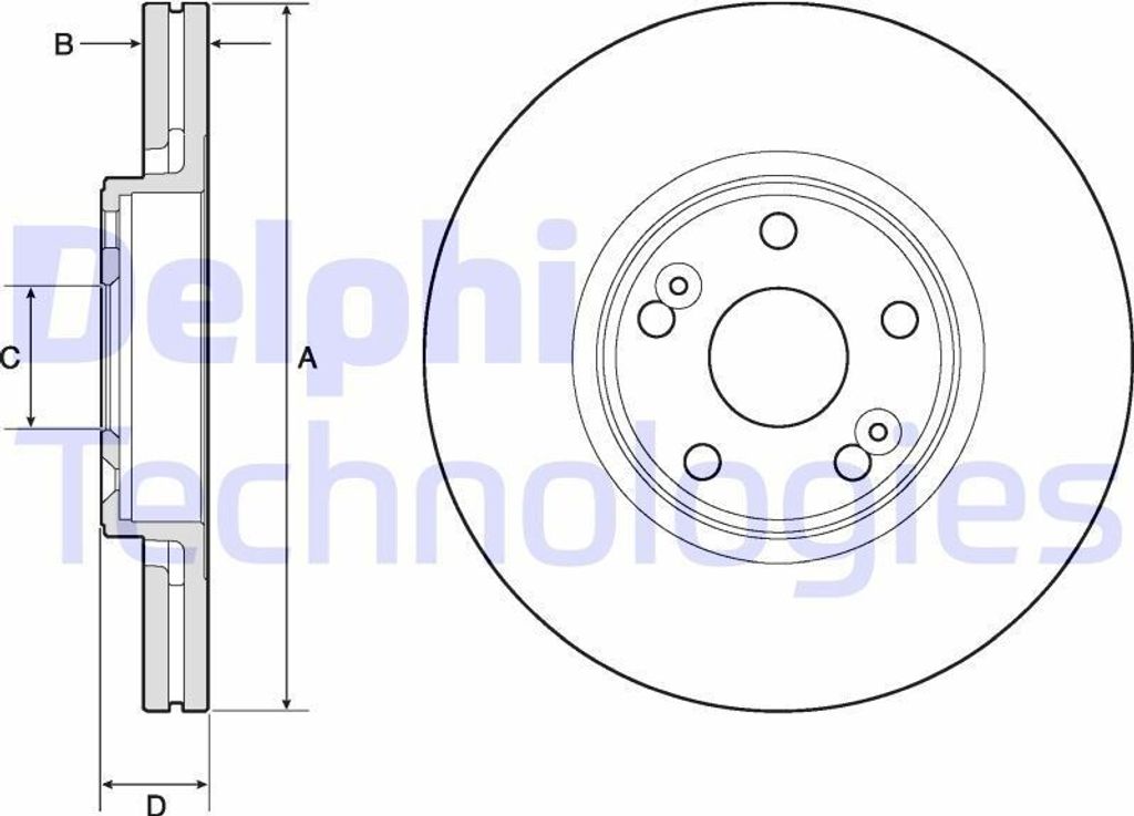 2x DELPHI Bremsscheibe BG4746C für RENAULT Scénic I (JA0/1_ FA0_) 44mm 300mm