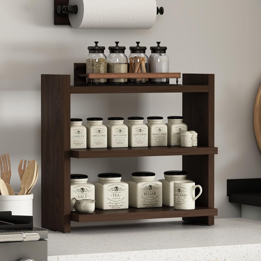 Étagère à épices HOMIDEA Zen avec 3 tablettes en bois – Image du produit 