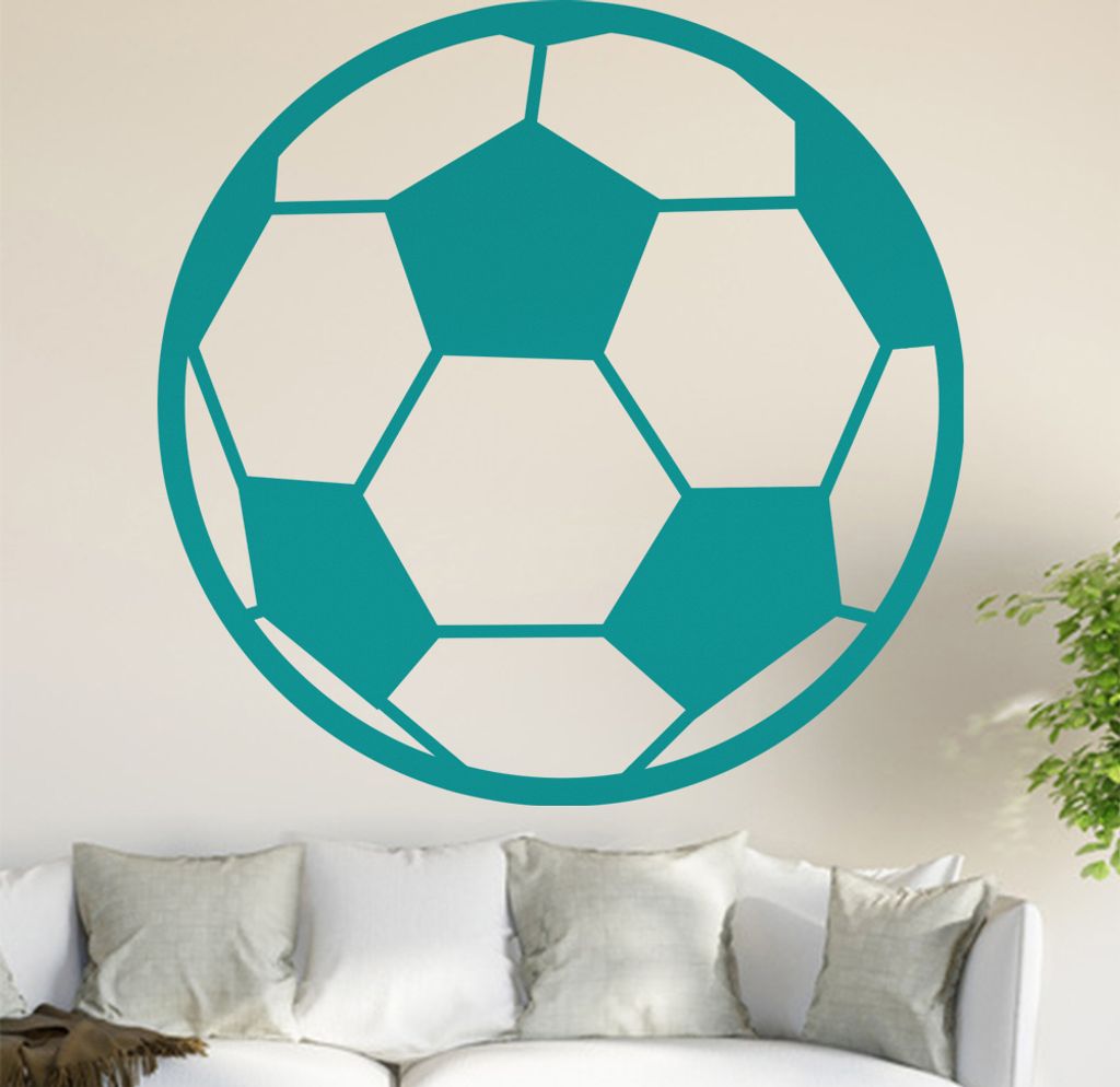 Fussball Wandtattoo in 6 Größen - Wandaufkleber Wall Sticker - Dekoration, Küche, Wohnzimmer, Schlafzimmer, Badezimmer