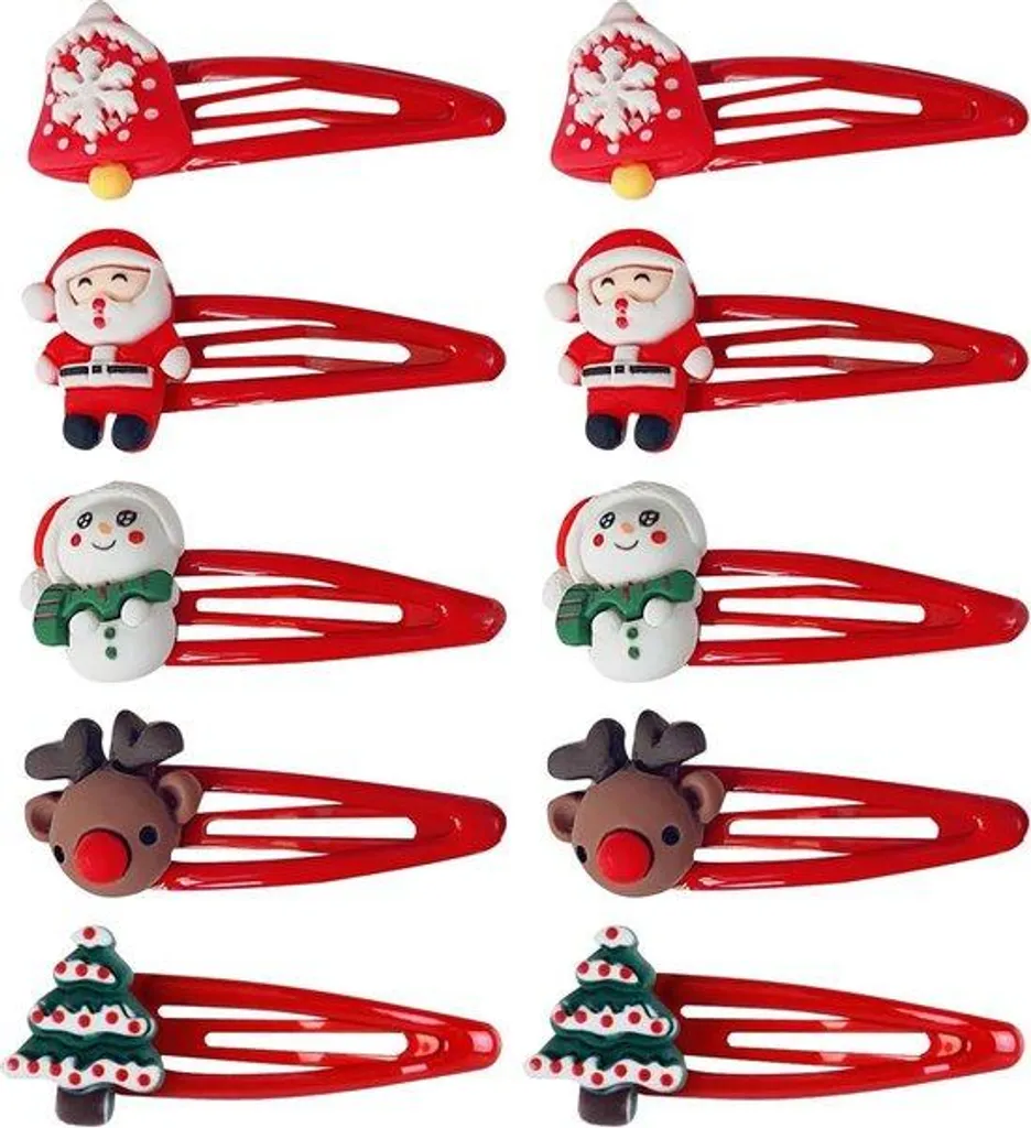 Barrettes Noël rouges : l'accessoire anti-glisse pour coiffure festive