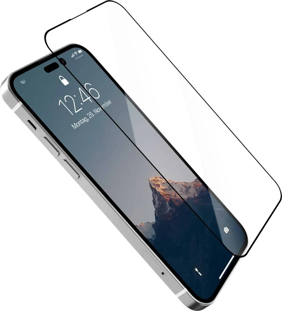 Protéger Écran iPhone 14 Pro Max avec Verre Trempé 3D Premium Noir - 4