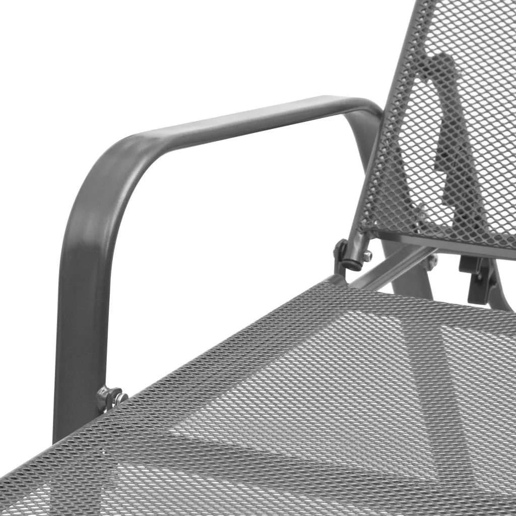 Bains de soleil en acier anthracite avec dossier réglable et table - 10