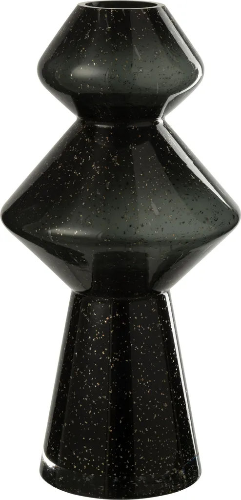 Vase Carol J-Line noir en verre : sublimez vos fleurs sans faute de goût