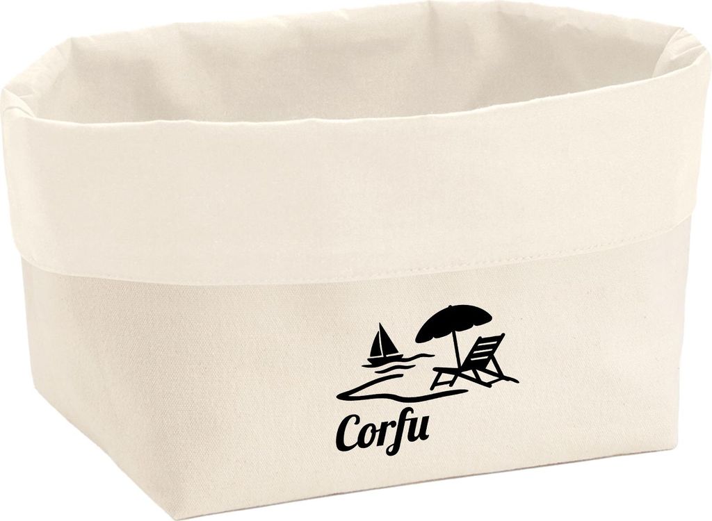 Huuraa Organizer Corfu Griechenland 3 Liter Medium Canvas Baumwolle Utensilo Geschenkidee