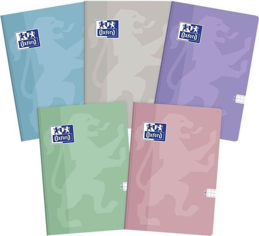 Notizbuch A5, 96 Seiten, kariert, Touch Pastel, 5 Stück