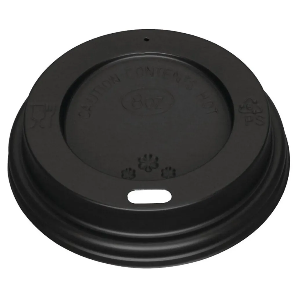 Couvercle noir recyclable Fiesta haute résistance pour gobelets 8oz