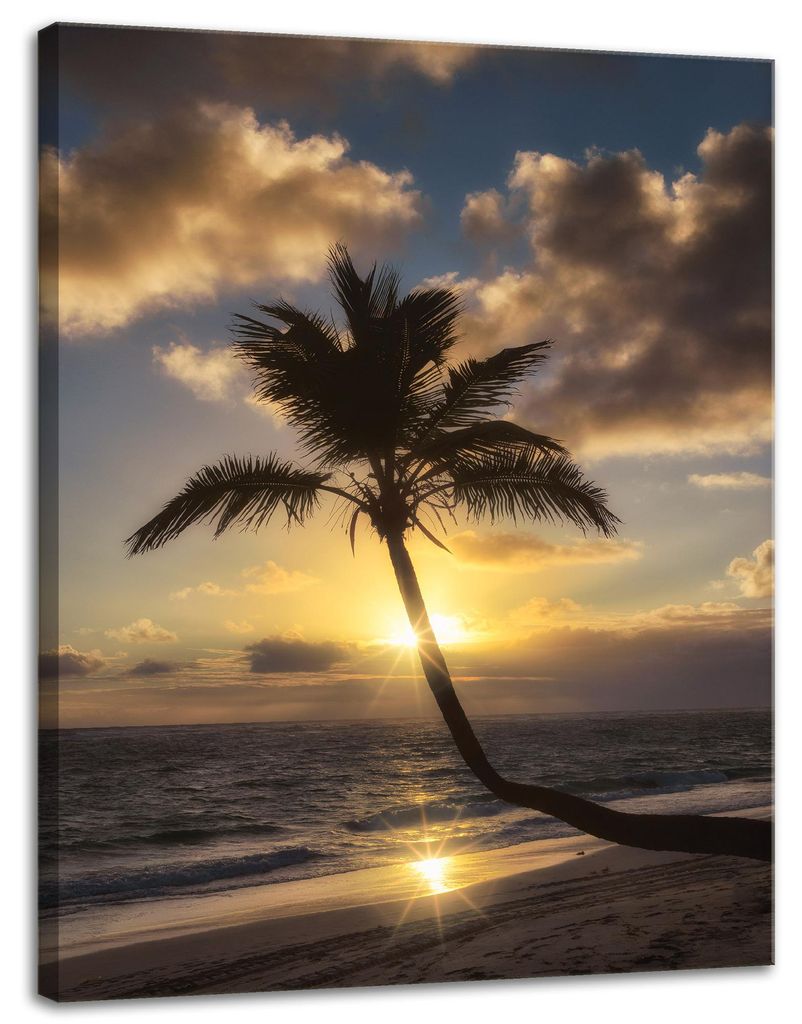 Leinwanddruck Natur Palmen Sonnenuntergang Hintergrund 30x40 Ozean Urlaub