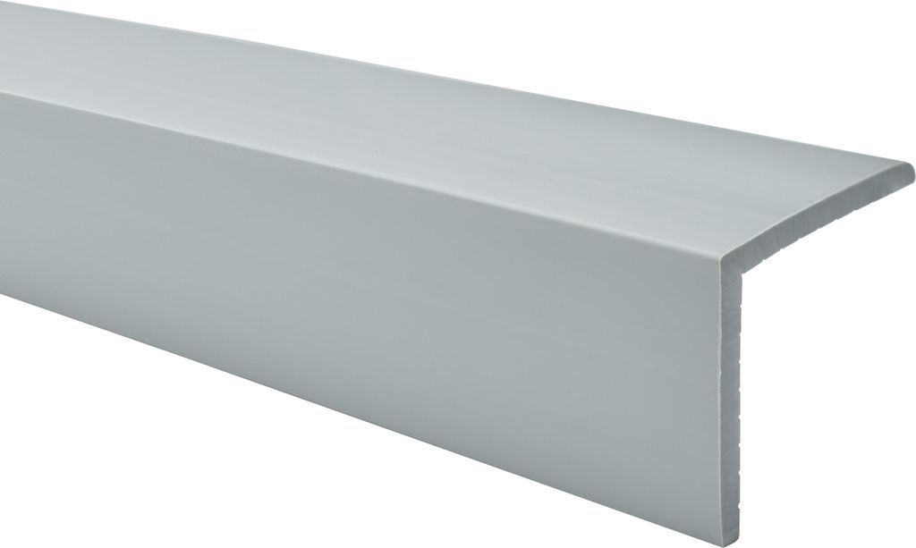 QUEST Treppenkantenprofil, Treppenprofil PVC für Treppenstufen, Treppenkantenschutz, 150cm, grau
