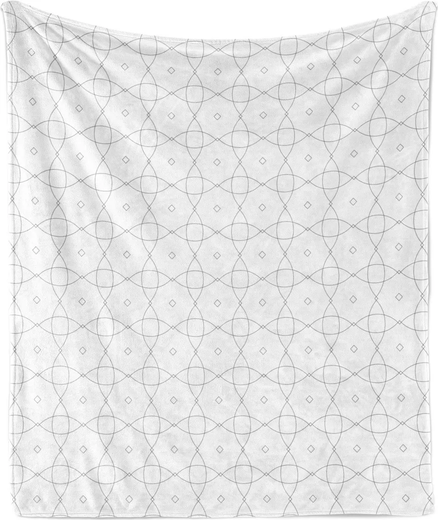ABAKUHAUS Coperta in morbido pile di flanella, disegno a strisce disegnato a mano, morbida e confortevole per interni ed esterni, 125 x 175 cm, grigio antracite e bianco
