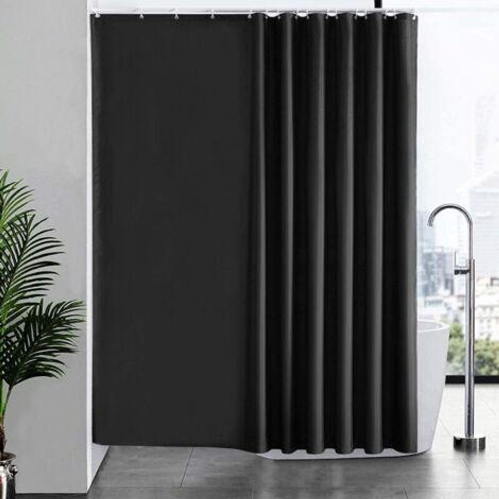 Duschvorhang 240x180cm mit 16 Haken, verbreitert und Produktbild 
