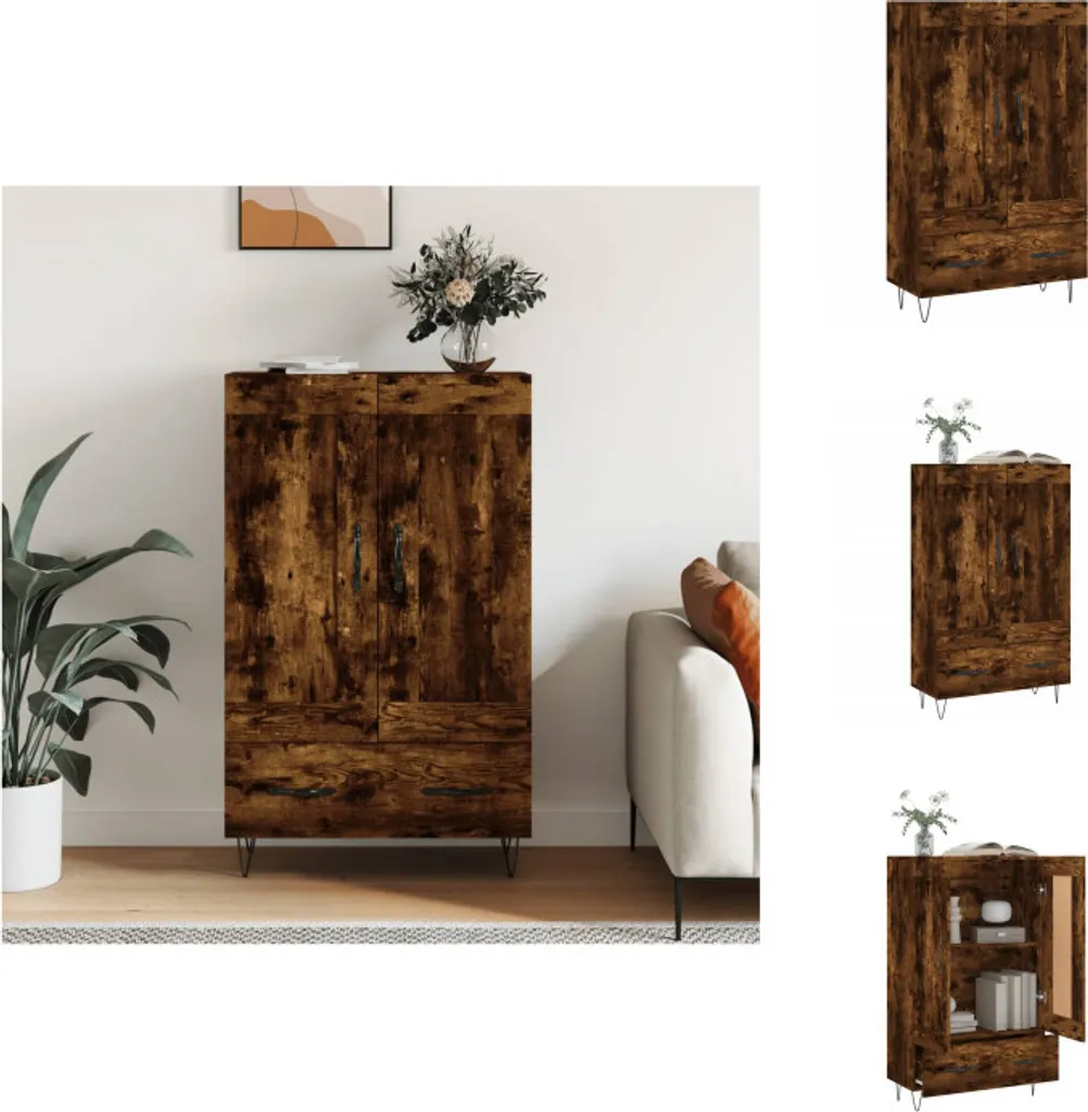 Mobile Contenitore Alto 115 cm vidaXL - Credenza Rovere Affumicato