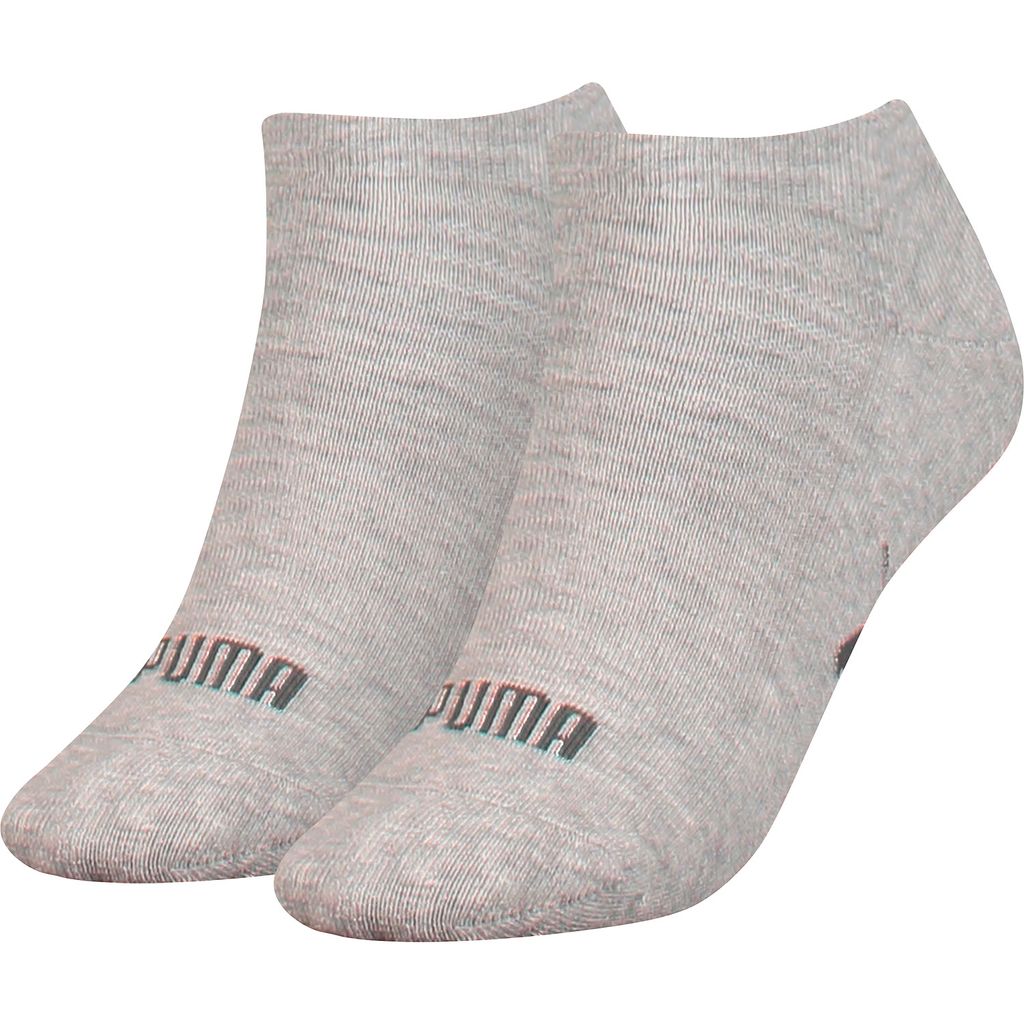 PUMA SNEAKER 2er Pack Damen Sneaker Socken Fersenschutz, Socken:39-42, PUMA Farben:grey melange