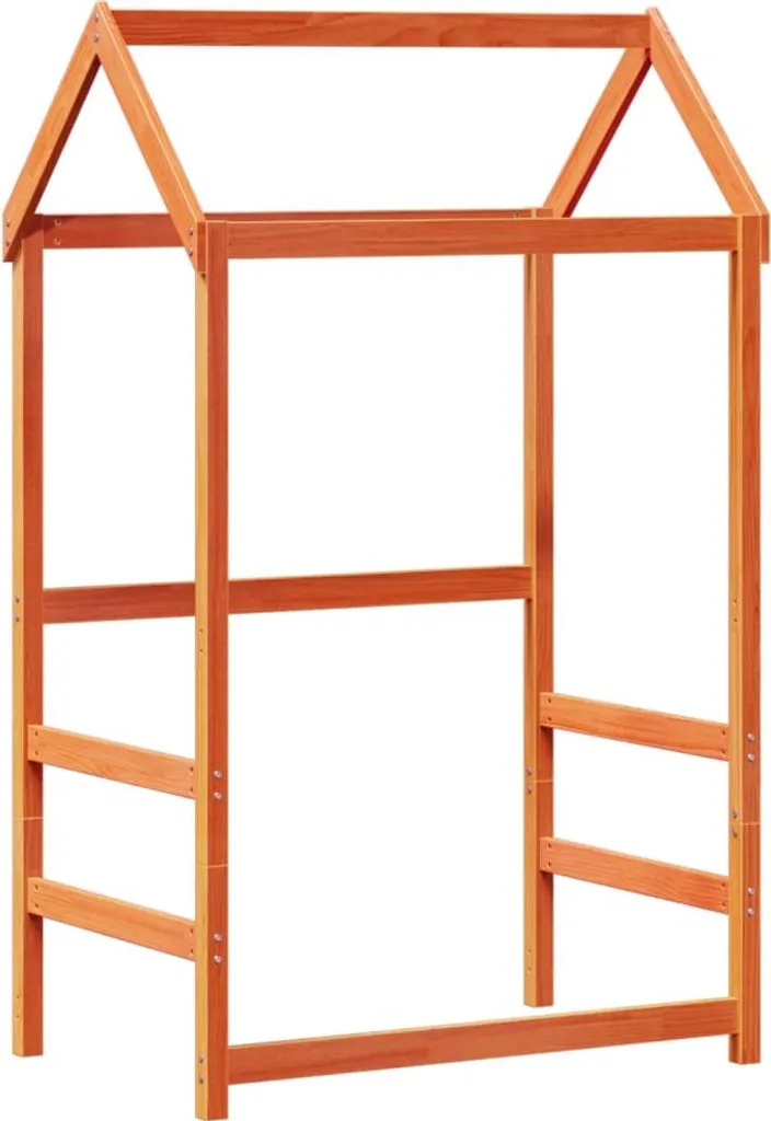 Toit pour lit cabane Montessori brun cire 108x70x176,5cm en pin massif