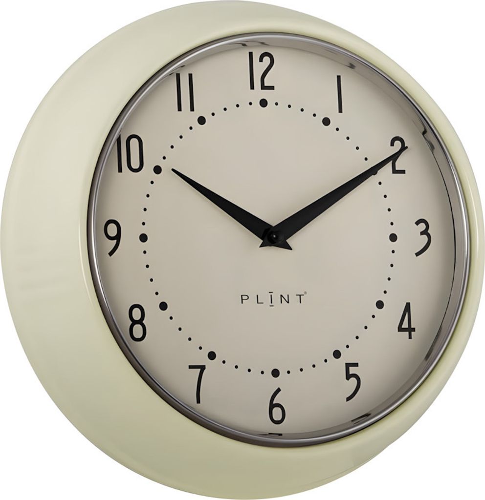 LS-LebenStil Nostalgische Metall Wanduhr Cream 23cm Rund Vintage Küchenuhr Bürouhr Retro kein Ticken Lautlos große Ziffern Wohnzimmer Büro Küc...