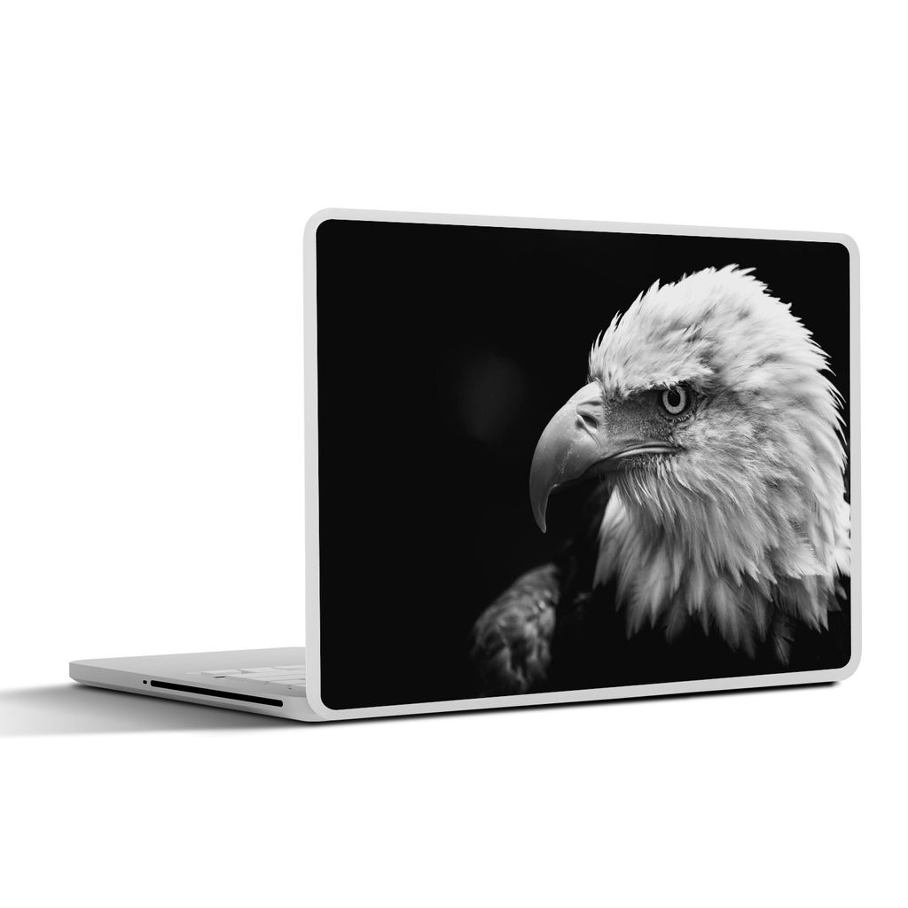 MuchoWow Laptop Aufkleber Sticker Cover Eagle - Makro - Schwarz 30x22 cm - Laptop-Sticker