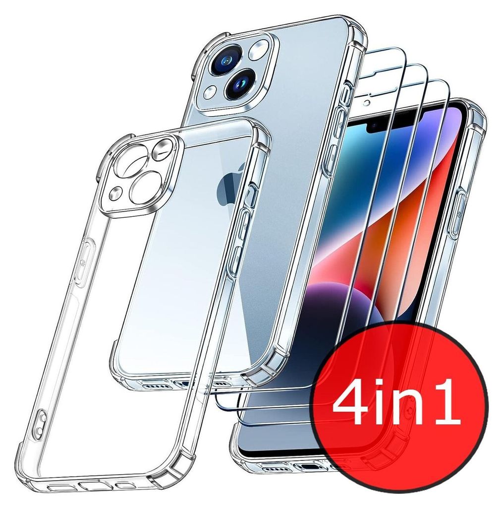 3x Schutzglas Panzer Glas iPhone 16, 1x Handyhülle mit Produktbild 