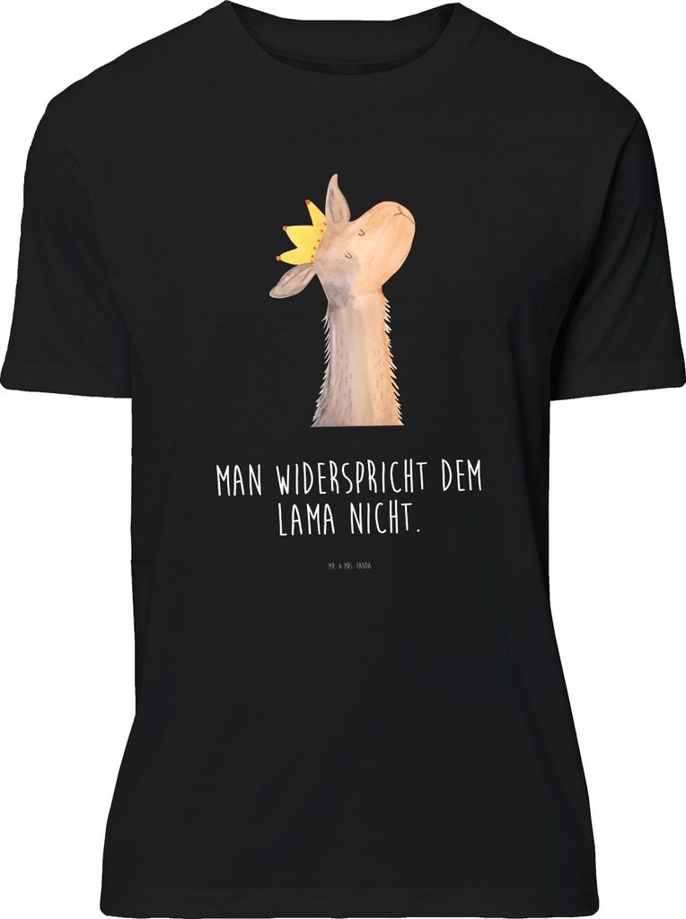 Mr. & Mrs. Panda Tshirt Lamakopf König - Schwarz - Geschenk, T-Shirt, Lamas, Lama, Mama, Jersey-Shirt, Shirt, Papa, Vorgesetzter, S, Baumwoll