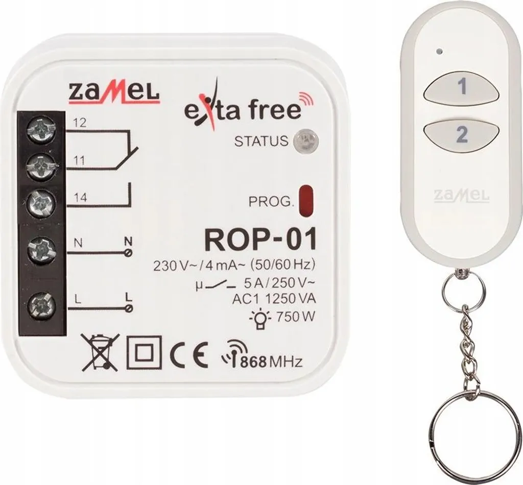 Commande Radio 2 Canaux RZB-05 Exta Free avec Portée Longue 200m