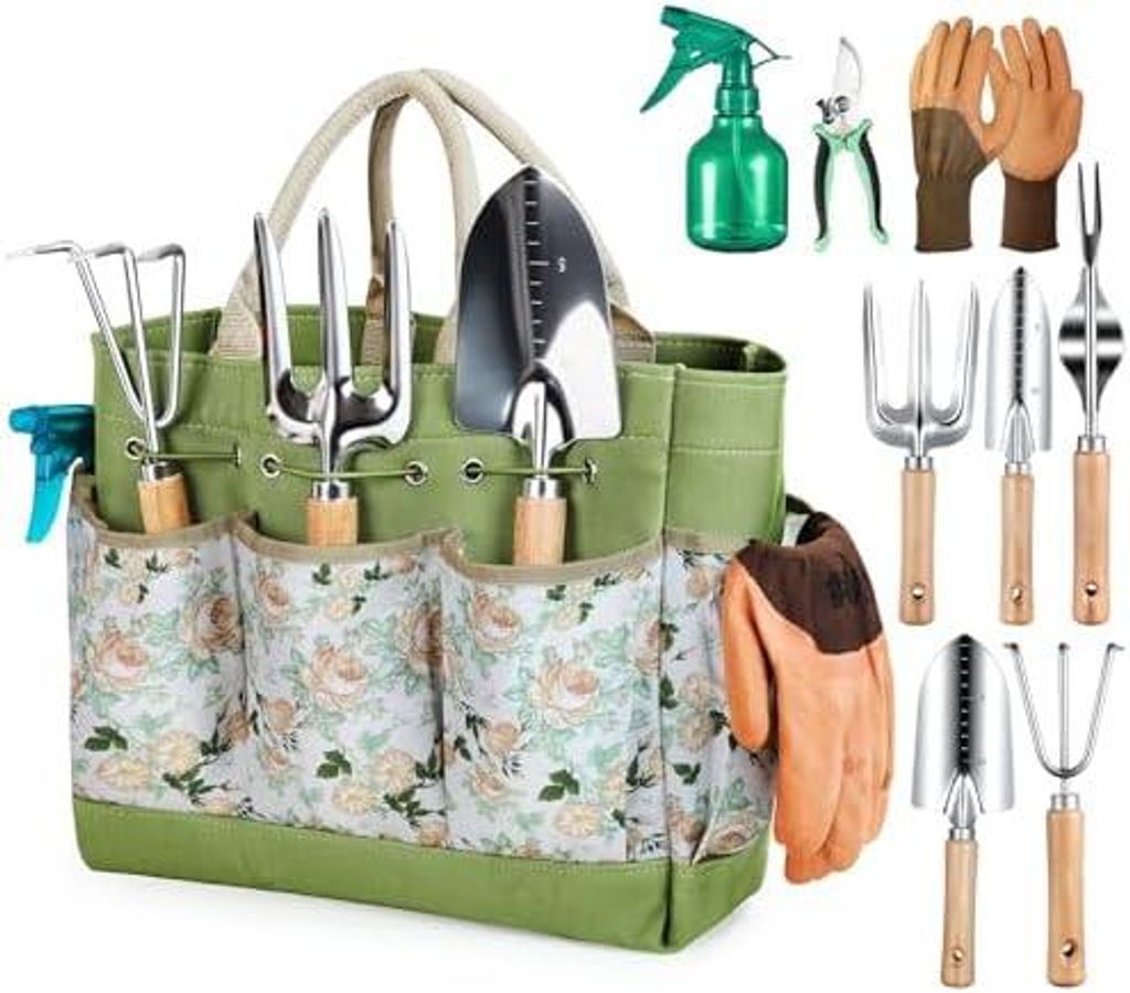 Grenebo Gartenwerkzeug Set,9 Stück Garten Werkzeug mit Produktbild 