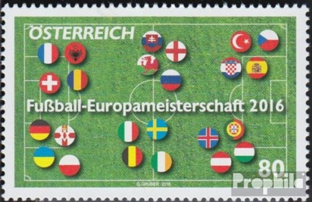 Briefmarken Österreich 2016 Mi 3273 (kompl.Ausg.) gestempelt Fußball