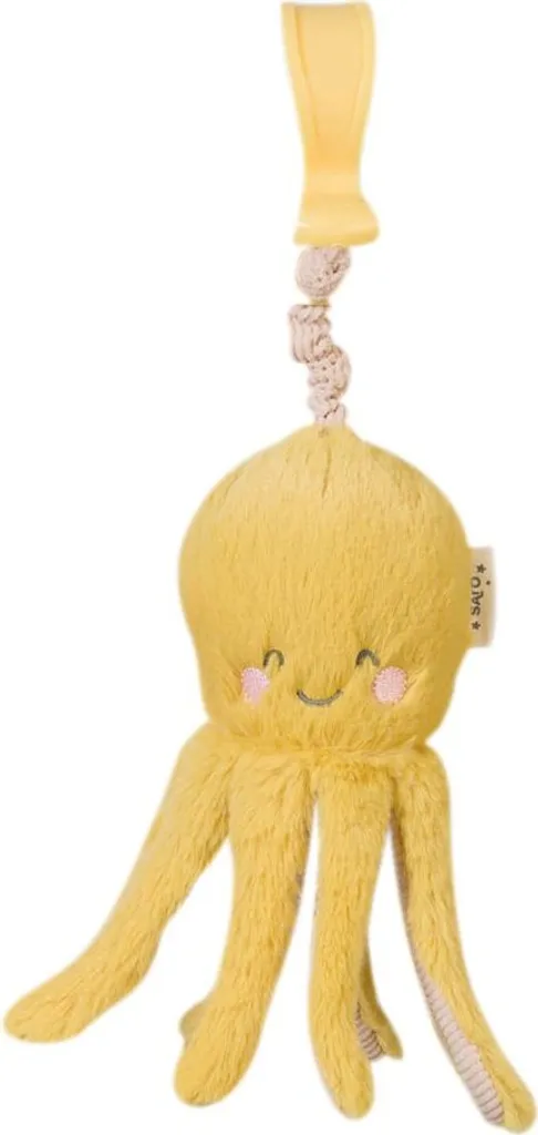 Gioco Neonato Saro Ocean Life Giallo - Sonaglio Morbido con Clip