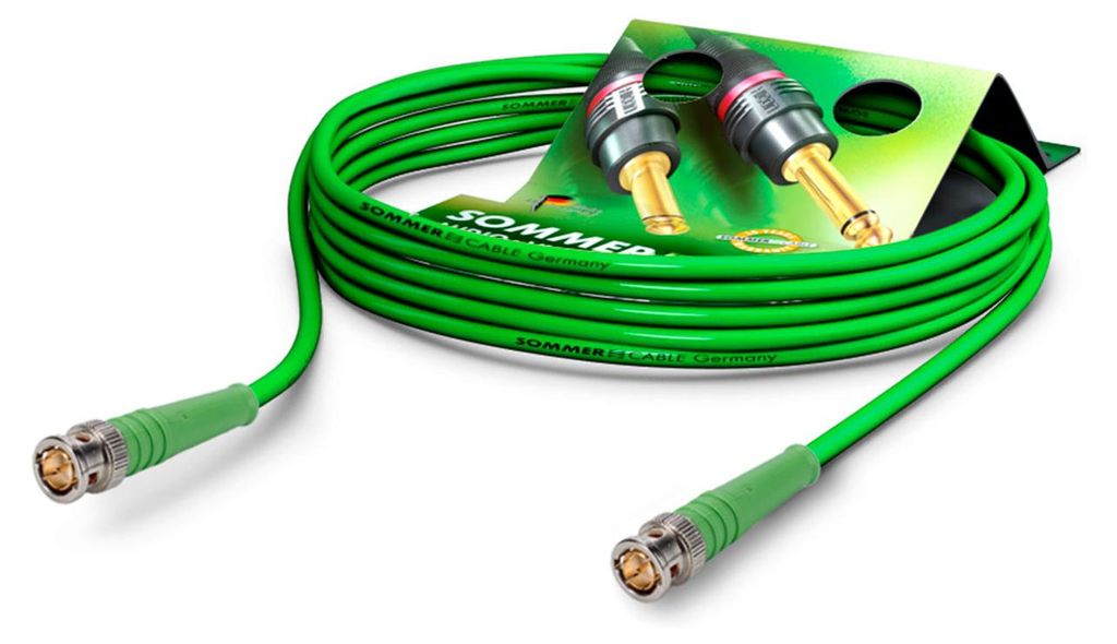 Video-Patchkabel HD-SDI (HDTV) SC-Vector PLUS 1.6L/7.3 3G-SDI, 1 x | BNC / BNC, HICON | 50,00m | grün | grün