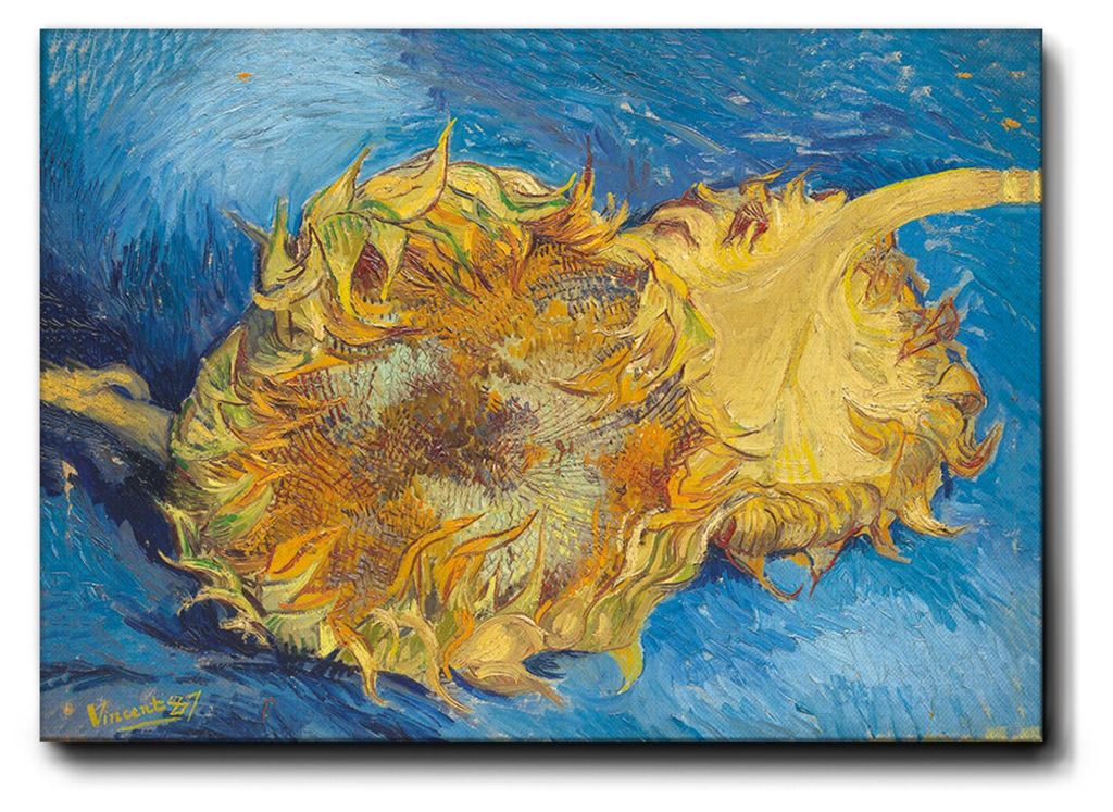 Giallobus - Zwei geschnittene Sonnenblumen - Vincent Van Gogh - 100L x 70B cm - Bild - Premium Loom Canvas mit hoher Dicke