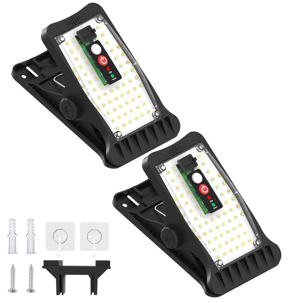2 Stück Solarlampen Außen, Clip-on Solarleuchten mit Bewegungsmelder, 70 LEDs, 3 Farbtemperaturen, Garten, Zaun & Dachrinnen