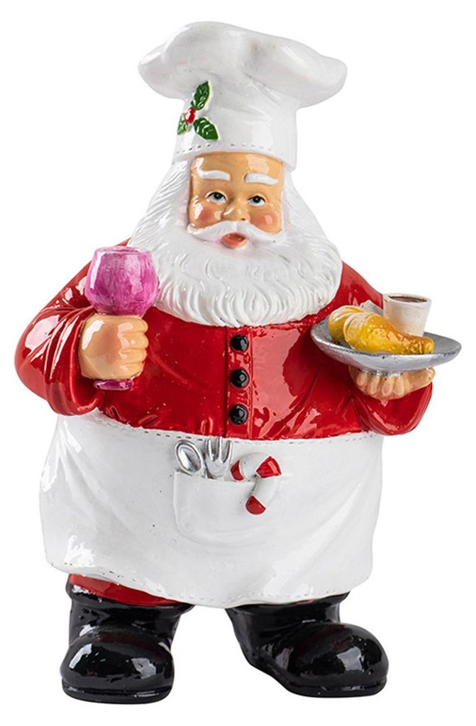 Weihnachtsmann-Kochfigur aus Kunstharz, Cartoon-Weihnachtsmannstatue, Weihnachtsdekoration für Zuhause, Büro, Küche, Schreibtisch, Ornament