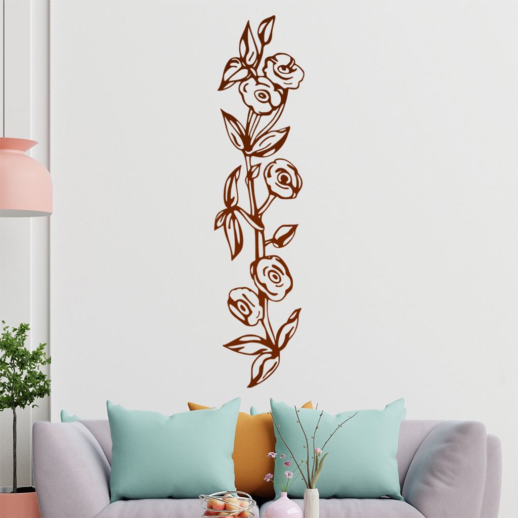 Blumen - Rose Wandtattoo in 6 Größen - Wandaufkleber Wall Sticker - Dekoration, Küche, Wohnzimmer, Schlafzimmer, Badezimmer