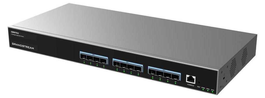 12P Grandstream GWN7832, 12x 10-Gigabit-SFP+-Ports, Layer-3-Aggregations-Switches