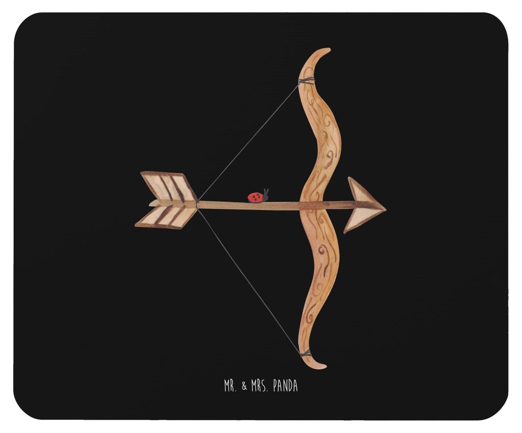 Mr. & Mrs. Panda Mousepad Sternzeichen Schütze - Schwarz - Geschenk, mauspad laptop, mousematte, Geburtstag Dezember, November, Mouse Pad, pc, Sch...